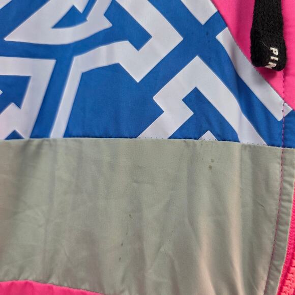 Pink Victoria's Secret XS Fleece Lined Zip Up Hooded Jacket Pink/Blue - Picture 10 of 11